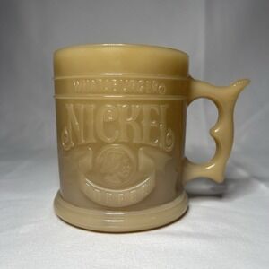 Whataburger Mug 3 3/4"‎ Buffalo Nickel Coffee Butterscotch Pistol Grip Vintage